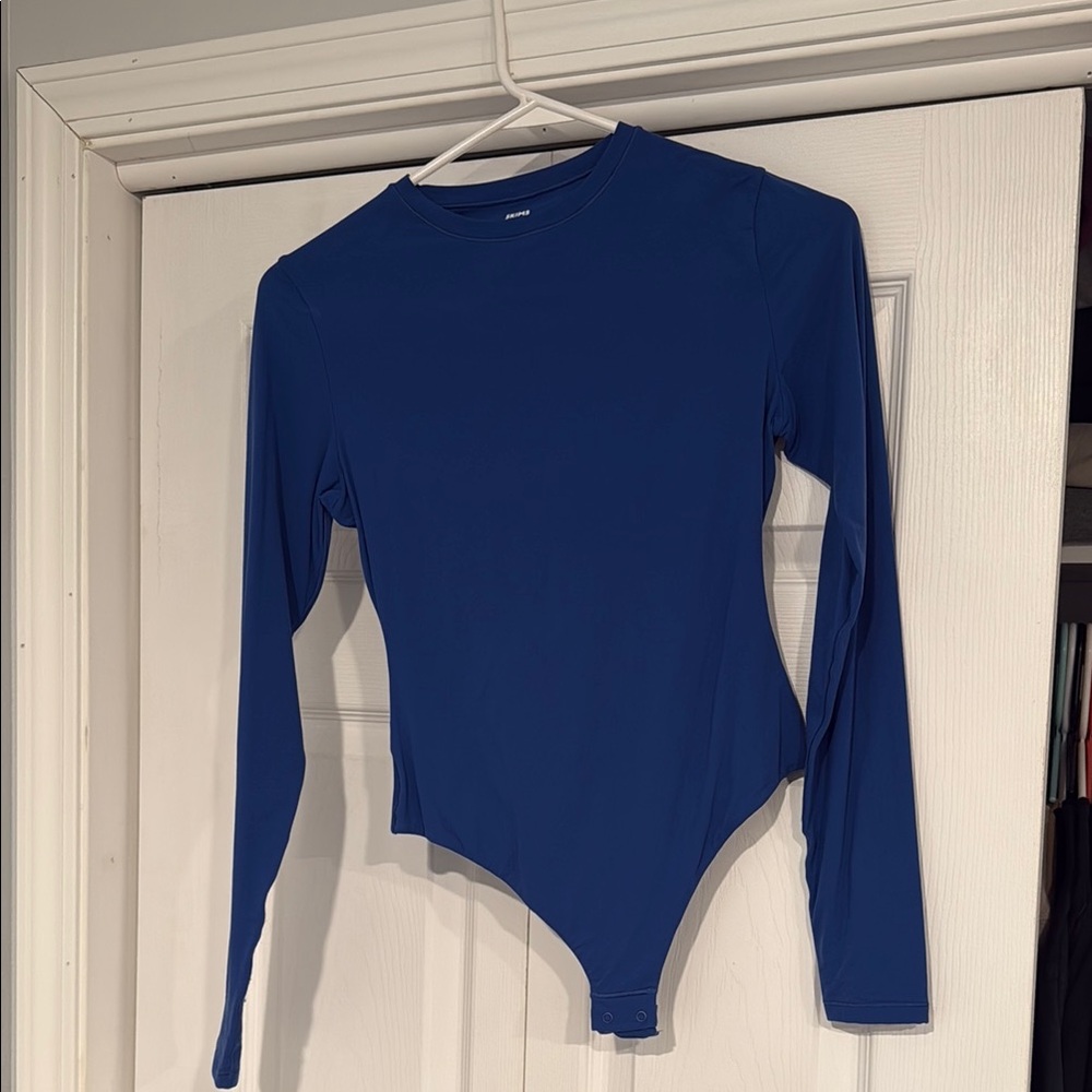 SKIMS Blue Long Sleeve Crew Neck Bodysuit